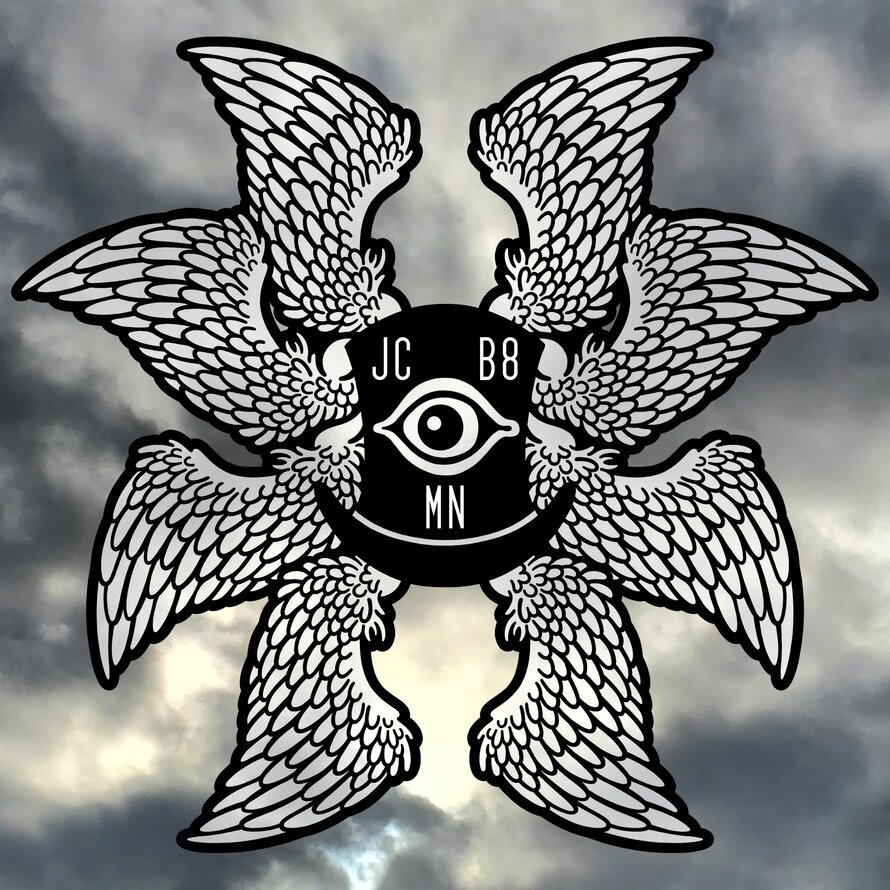 JC B8MN Jen Bateman Winged Top Hat Angelic Logo