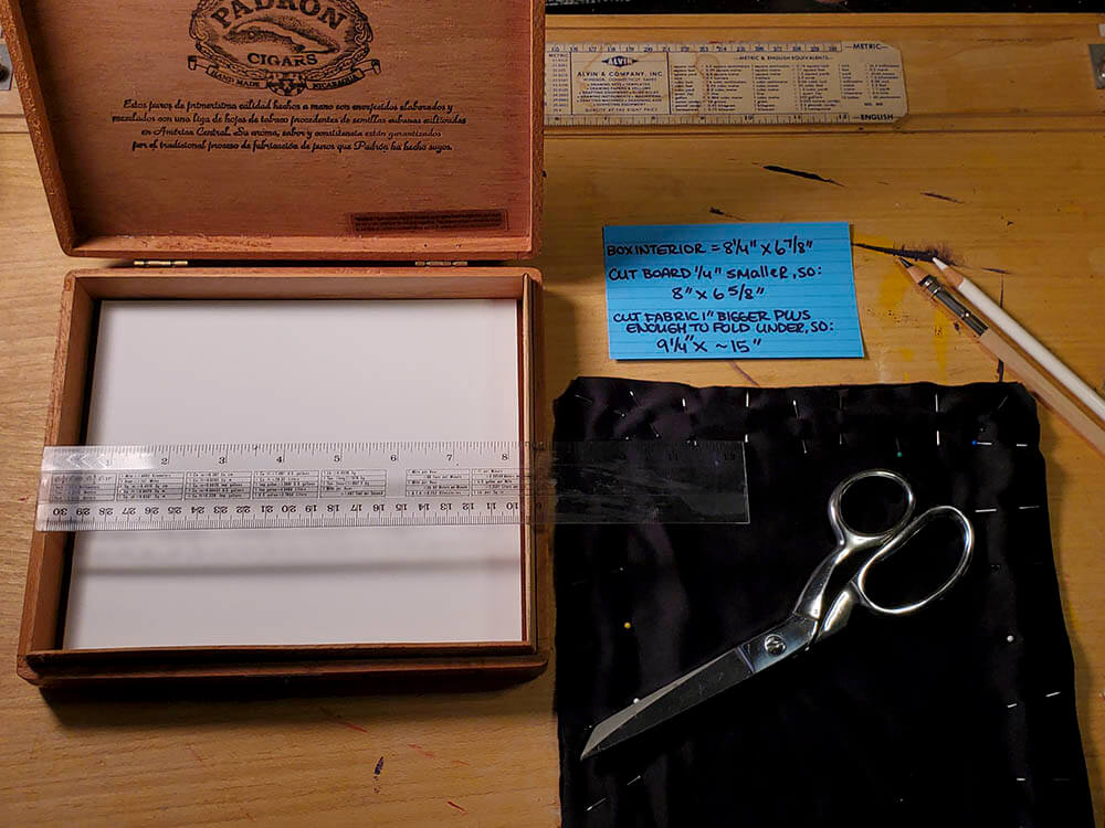 Measurements for Upcycled Cigar Jewelry Presentation Box