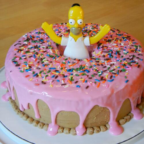 2012-11-10 Homer Simpson Donut Birthday Cake