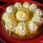 Lemon Curd Cream Cheese Pie with Stabilized Whipped Cream