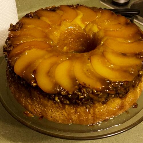 Peach Upside-Down Rum Cake