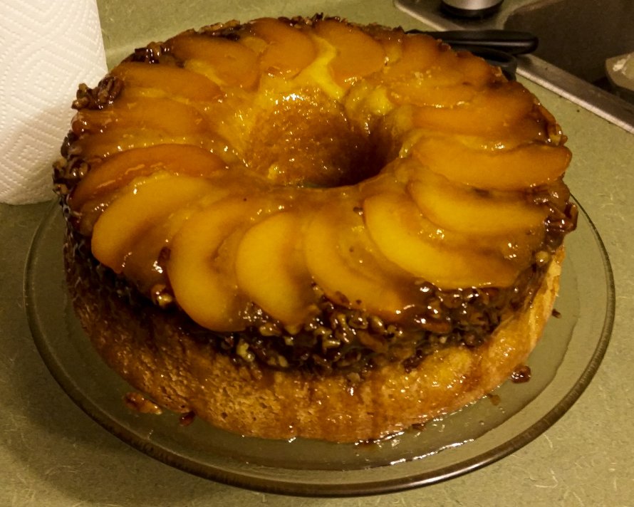 Peach Upside-Down Rum Cake