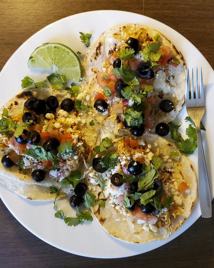 Shredded Chicken Tacos with Queso Fresco