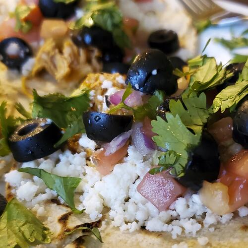 Shredded Chicken Tacos with Queso Fresco