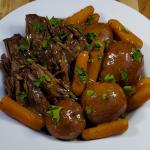 Beef Pot Roast with Baby-Cut Carrots and Baby Red Potatoes in Gravy