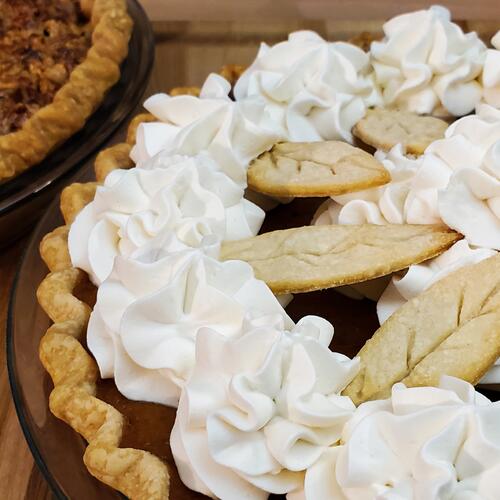 Pecan Pie, Pumpkin Pie with Stabilized Whipped Cream