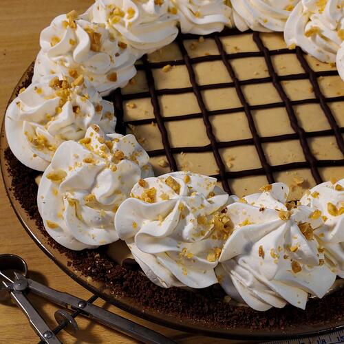 Creamy Chocolate Peanut Butter Pie with Stabilized Whipped Cream