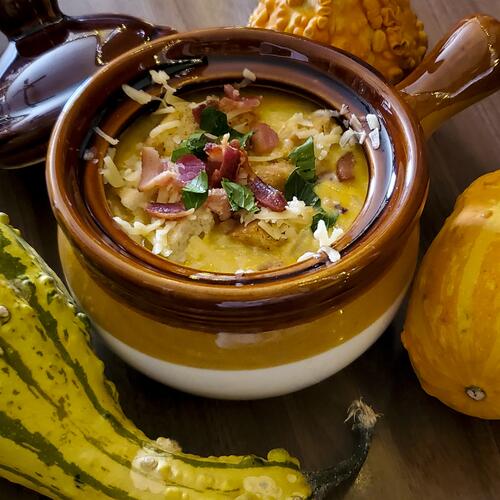 Pumpkin Bisque with Smoked Gouda