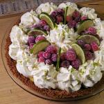 Key Lime Pie with Sugared Cranberries and Stabilized Whipped Cream