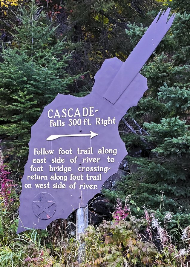 Cascade River State Park: Highway Falls Signage