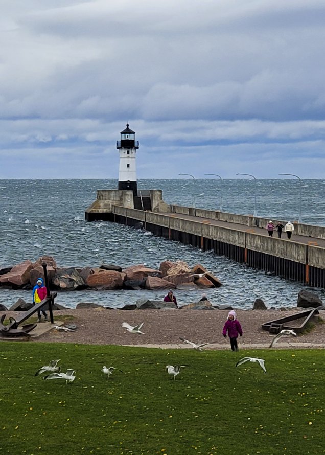 Lake Superior Maritime Visitor Center: Child Chasing Gulls