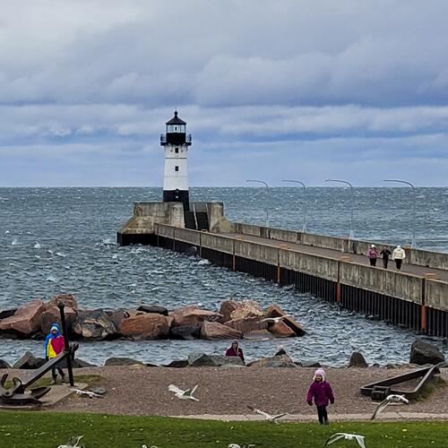 Lake Superior Maritime Visitor Center: Child Chasing Gulls